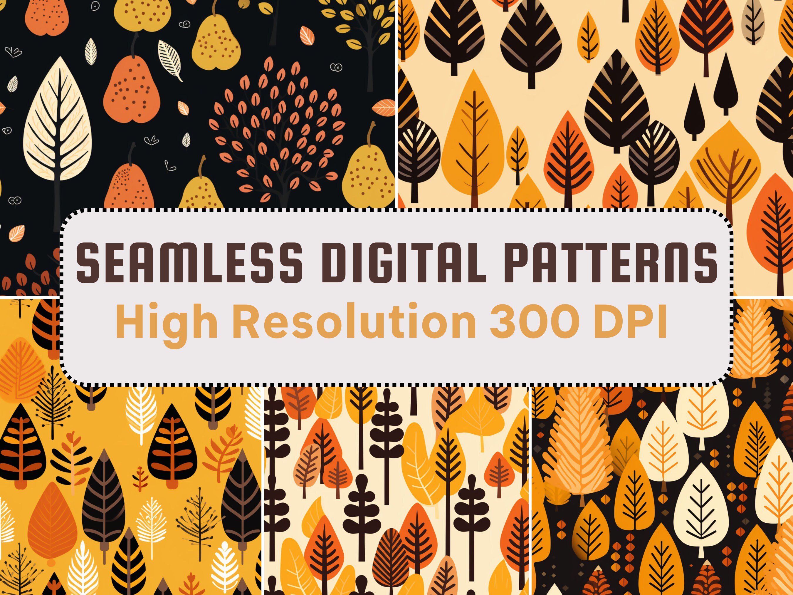 Fat Fall Tree Jpattern Fall Tree Patterns Autumn Foliage Harvest Scrapbook Digital Download ...