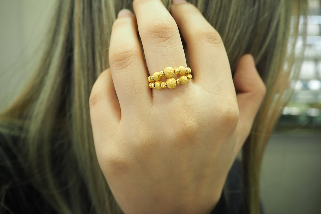 22k Solid Gold Ring for Woman, 22k Womans Rings, Statement Rings ...