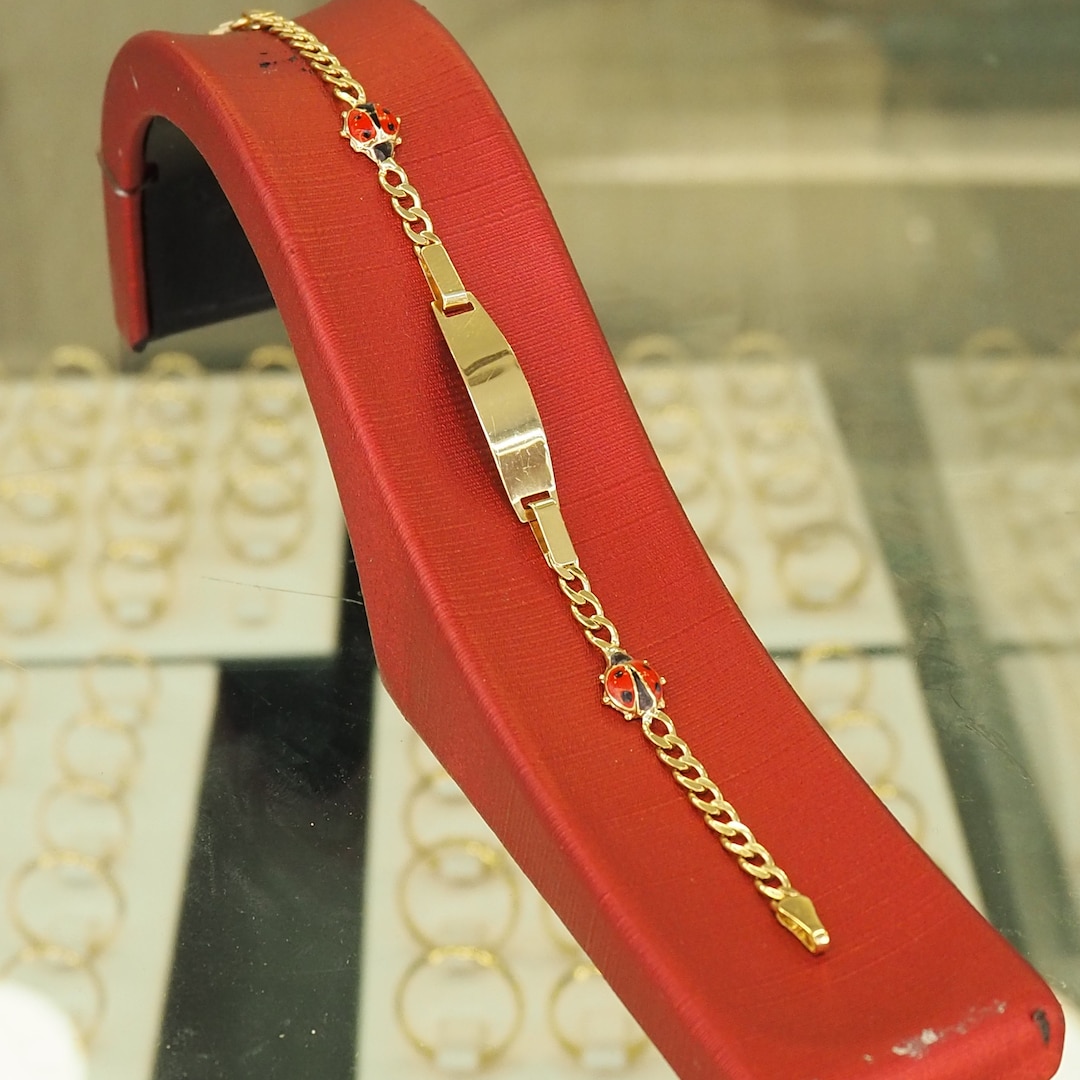 14k Gold Baby Bracelet, Baby Girl and Boy Gold Bracelet, Gold Baby ID