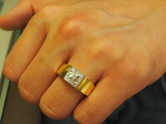 Buy 14k Solid Gold Ring for Men 14k Men s Rings 14k Statement Rings 14k Stackable Rings Man Ring Men Jewelry Jewelry Gold 14k 14k Ring Gold Online in India Etsy