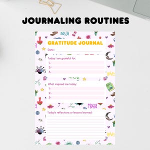Gratitude Planner for Women in English – Daily Reflection PDF – Emotional Wellness Journal – Instant Download