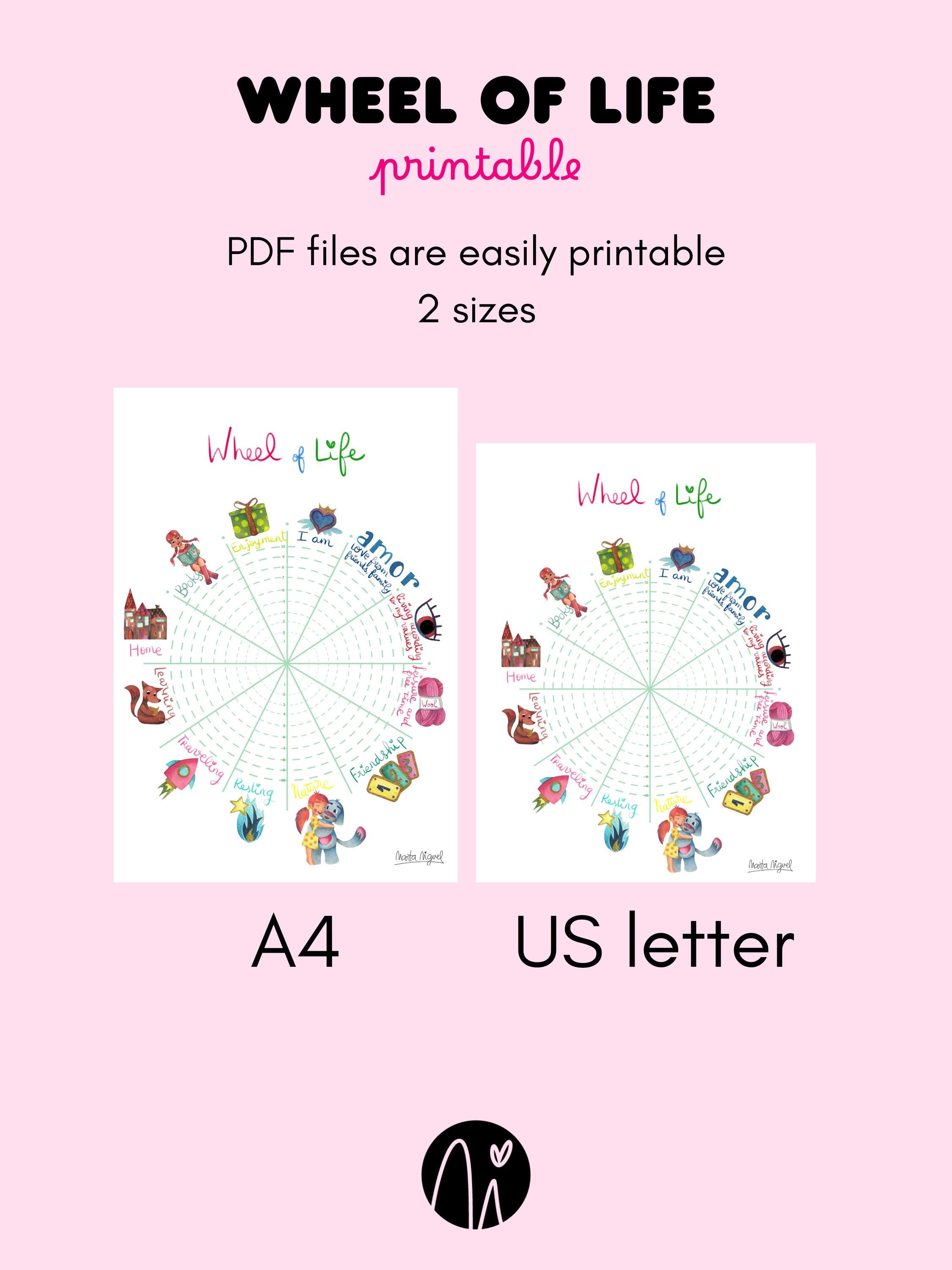 Life Game Wheel.pdf Wheel of Life Printable PDF - Self-reflection Tool - Life Balance ...