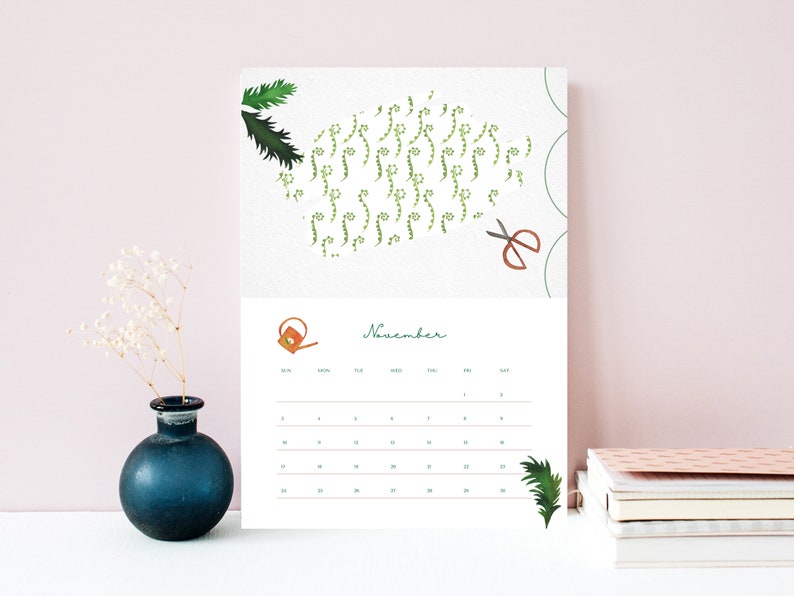 2024 Printable Wall Calendar 2024 English Month Calendar Floral