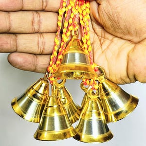 1.5 Inch Decorative Hanging Brass Bells with Rope Cord | Christmas Jingle Chime Bell for Dog Training & Home Décor