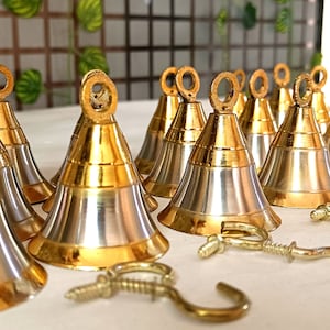 Brass Jingle Bells for decoration 2 inch silver golden bell Christmas temple decorative ornaments