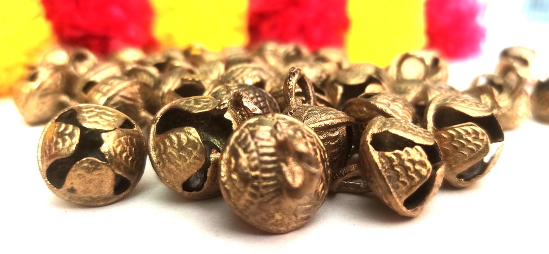 Loose Ghungroo Indian Brass Bells, 16 Mm Gold Jingle Bells, Perfect for ...