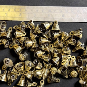 12 Golden Solid Brass Chime small Bells For crafts Garlands Jingle bell for hanging decoration