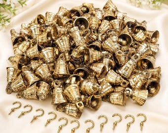 20 solide goldene Messingglocken Wandbehang Tempel Türdekor kleine Glocke 2 Zoll
