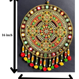 Wall Hanging Decorative Round Bandanwal toran Rangoli Cotton handmade Pooja Temple Diwali decor
