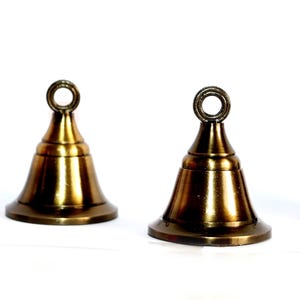 10 Brass Jingle Bells For Christmas decor Antique Look 2.4 inch size Craft Bella