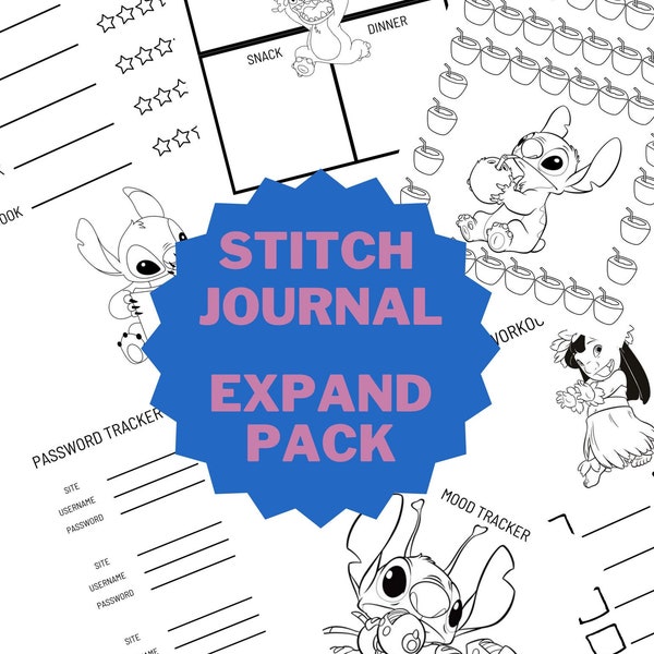 Cute Lilo and Stitch Expand Pack Full With Trackers | Track Your Days With Lilo and Stitch | Coloring your fav Characters | Design