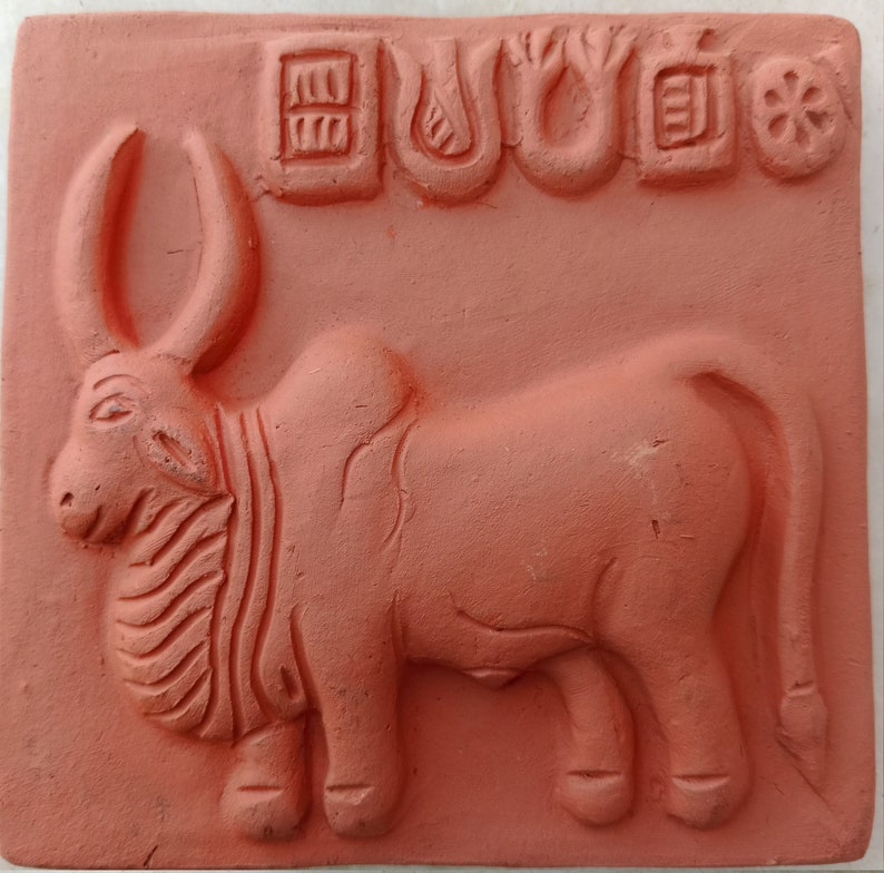 Handcrafted Authentic Mohenjodaro Bull, Reflect and Unicorn Clay Seal