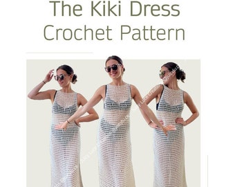 El patrón de vestido de crochet Kiki - Patrón de vestido de playa de crochet para principiantes - PDF de descarga instantánea - @juicylu.ce