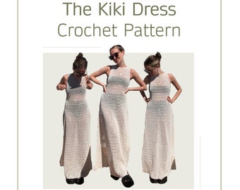 The Kiki Crochet Dress Pattern - Crochet Beach Dress Pattern - Beginner Friendly Crochet Pattern - Instant Download PDF - @juicylu.ce