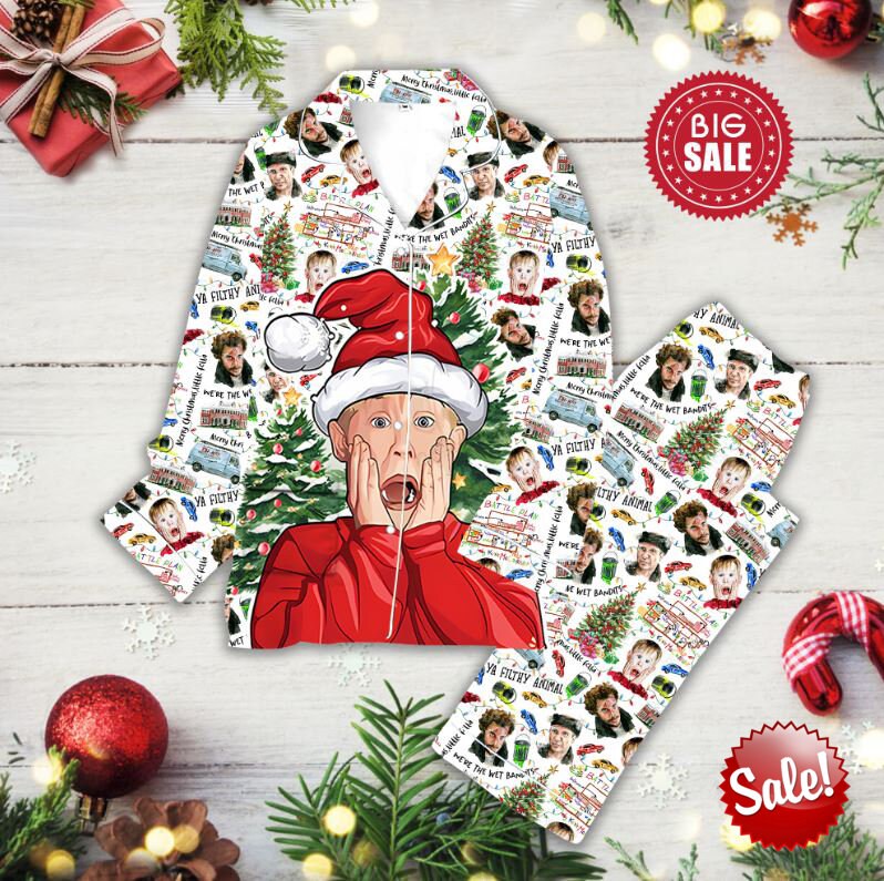 Discover Christmas Movie Characters Pajamas Set, Home Alone Movie Pajamas Set, Christmas Pajamas Set, Womens Pajamas Set Gift, Family Pajamas Set