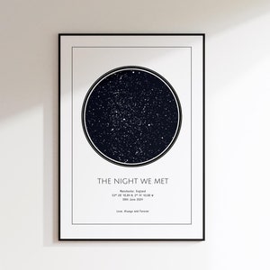 Carte des étoiles personnalisée | Cadeau de mariage | Impression Constellation | Nuit de notre rencontre : carte | Cadeau d'anniversaire | Carte des étoiles de bébé | Jour de votre naissance