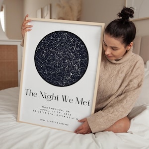 Carte des étoiles personnalisée | Cadeau de mariage | Impression Constellation | Nuit de notre rencontre : carte | Cadeau d'anniversaire | Carte des étoiles de bébé | Jour de votre naissance