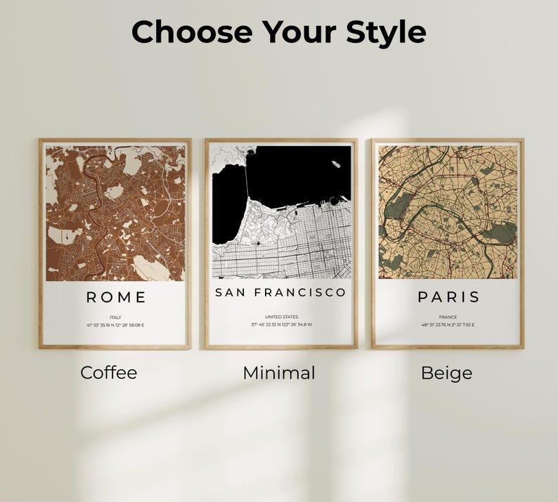 Mapping Posters Personalized Map Print | Custom City Map Prints | Home Town Map Wall ...