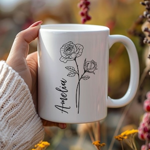 Custom Mug Birth Flower Gift, Grandma&#39;s Garden, Flower Birth Mug, Customized Coffee Mug, Gift From Grandkids, Mother&#39;s Day Gifts