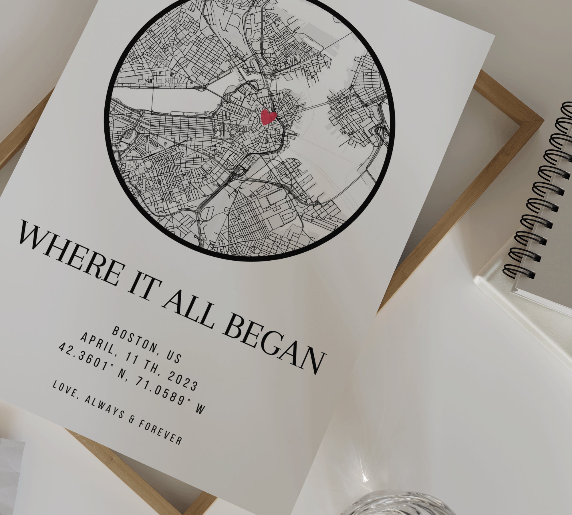 Our First Date Map | Custom Map Print | Where It All Began ...