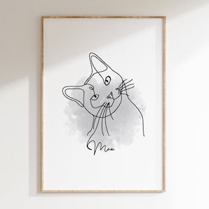 Eén lijntekening, aangepast paarportret, aangepast familiecadeau, gepersonaliseerd huwelijksverjaardagscadeau, aangepaste lijn van foto