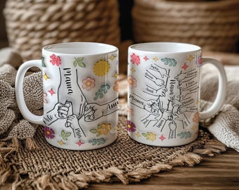 Mom Mug, Mama Mug, Personalized Mom Cup, Custom Mama Cup, Mom Gifts with Kids Names, Mommy Birthday Mothers Day Gifts from Children