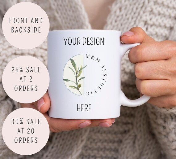 Custom Logo Mug Business Brand 11oz 15oz White Ceramic Coffee Mug Your Text  Design Office Work Cup Team Gift Boss Coworker Company Branding