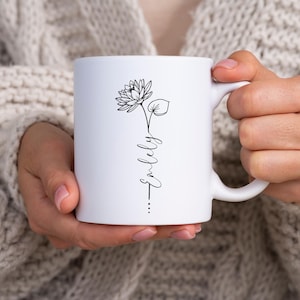 Custom Mug Birth Flower Gift, Grandma&#39;s Garden, Flower Birth Mug, Customized Coffee Mug, Gift From Grandkids, Mother&#39;s Day Gifts