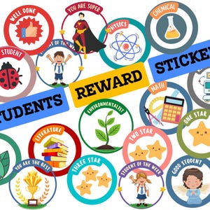 School Stickers Pack for Teacher Appreciation - Inspire Students with Praise and Encouragement