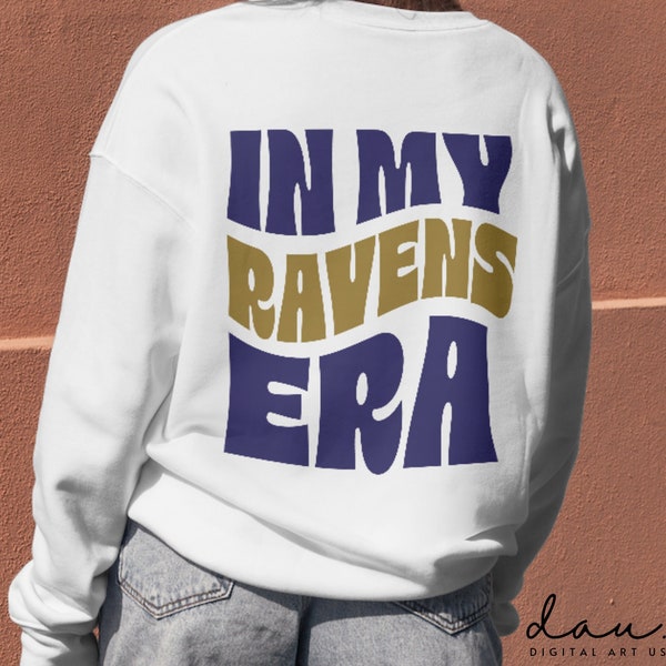 Ravens SVG, Ravens PNG, Retro Groovy Wavy Text, Cricut File, Ravens NFL playoff t shirt design, Ravens 2024, In My Ravens Era