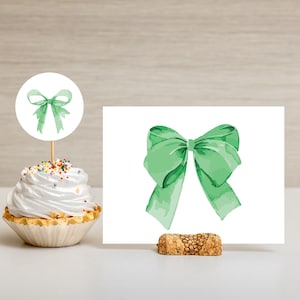 Green Bow png Green Bow svg Ribbon Bow svg Ribbon Bow green png Watercolor Bow png Watercolor bow clipart Soft Girl Aesthetic Ribbon Bow Png