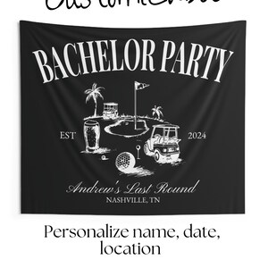 Custom Golf Bachelor Party Sign for Photo Backdrop Personalized Groom Banner Gift for Last Swing Themed Par Tee Grooms Gift Bach Weekend