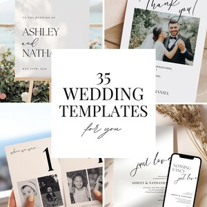 Minimalist Wedding Sign Templates Canva Wedding Welcome Sign Template Bundle Editable Welcome to our wedding sign for Wedding Ceremony DIY
