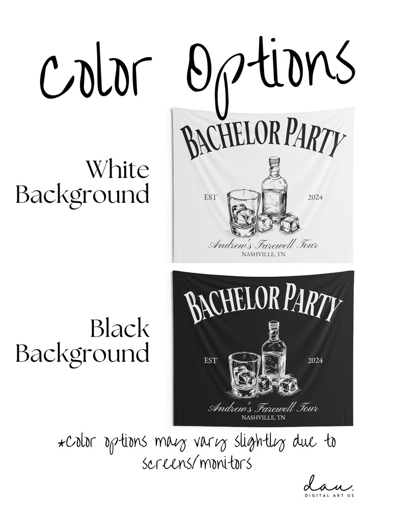 Personalized Bachelor Party Banner: Whiskey Theme Photo Backdrop image 7