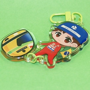 Llavero de Ayrton Senna con dije acrílico de Fórmula 1, regalos de McLaren