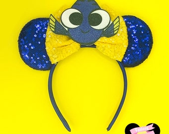 Flounder inspired Mouse Ears Headband