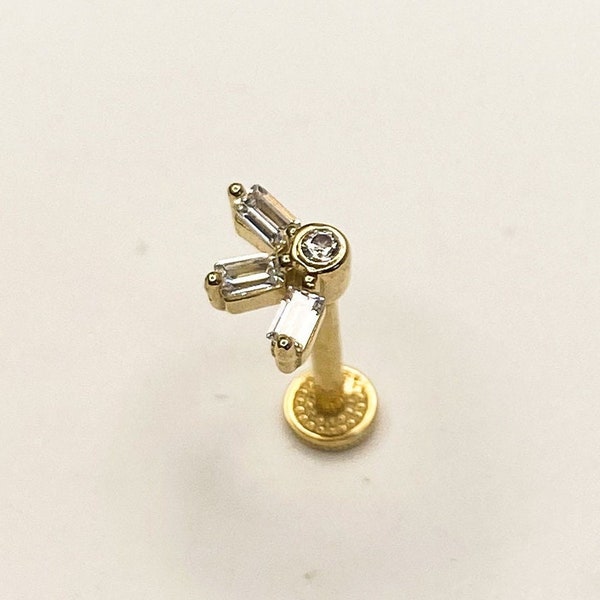 14K Gold Piercing, Minimalist Tragus Piercing, Gold Stud Piercing, Minimalist Earring, Gold Stud Piercings, Gift For Her, Stud Ear Piercing