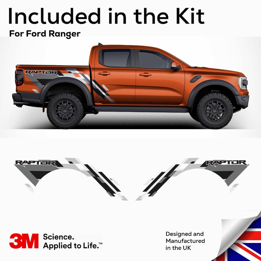 Ford Ranger Raptor Decal Sticker Kit Geometric Camo SIDES ONLY 3M (2019 ...