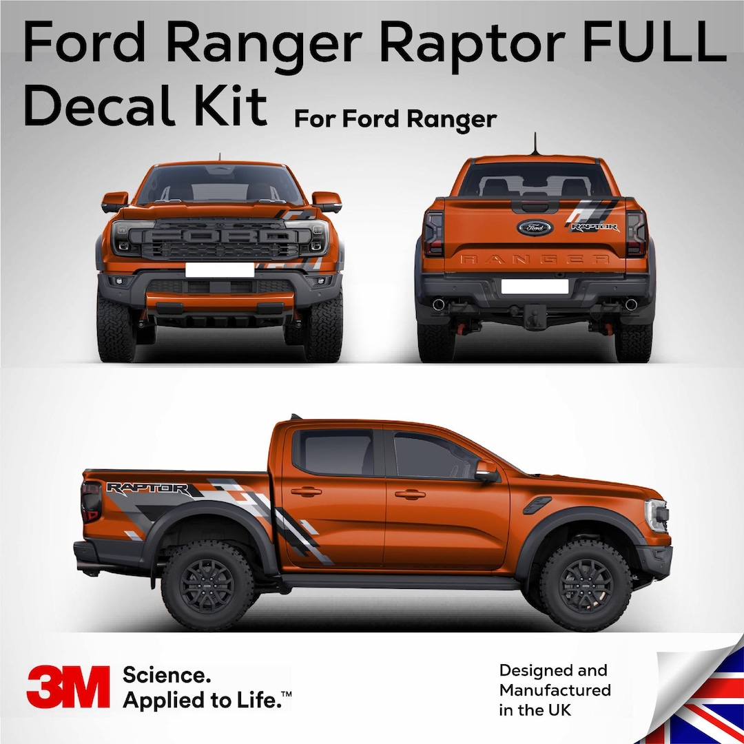 Jbot Decals Ranger Full Decal Sticker Kit for Ford Ranger Raptor Geometric Camo 3M Fits ...