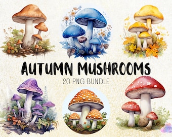 Clipartbundel herfstpaddestoel: png-stickers herfst