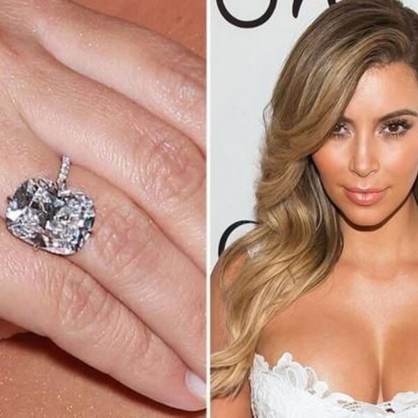 Huge Elongated Cushion Cut Moissanite Ring, Kim Kardashian Engagement Ring, Hidden Halo Diamond Wedding Ring For Her, Celebrity Style Ring