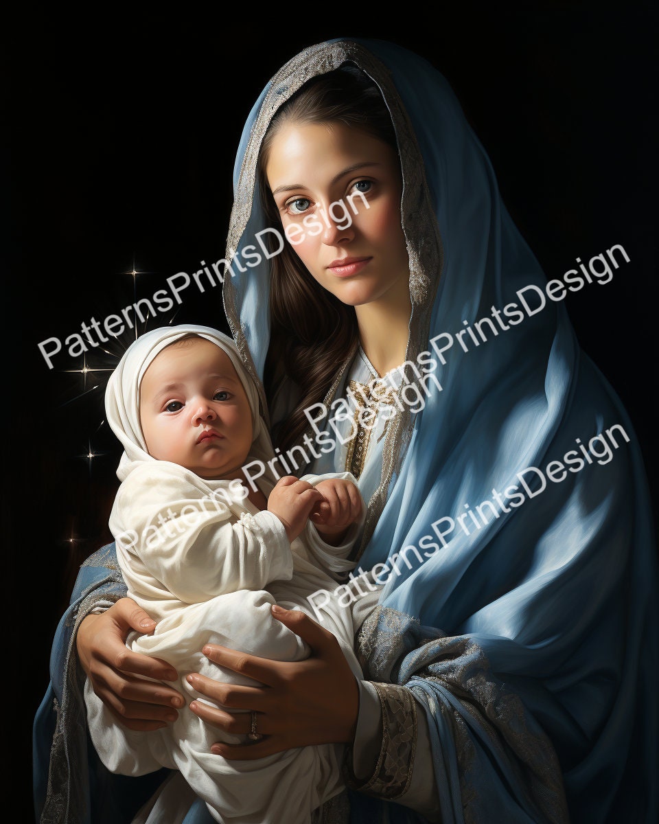 Mother Mary Art | Instant Download | High-definition AI Generated