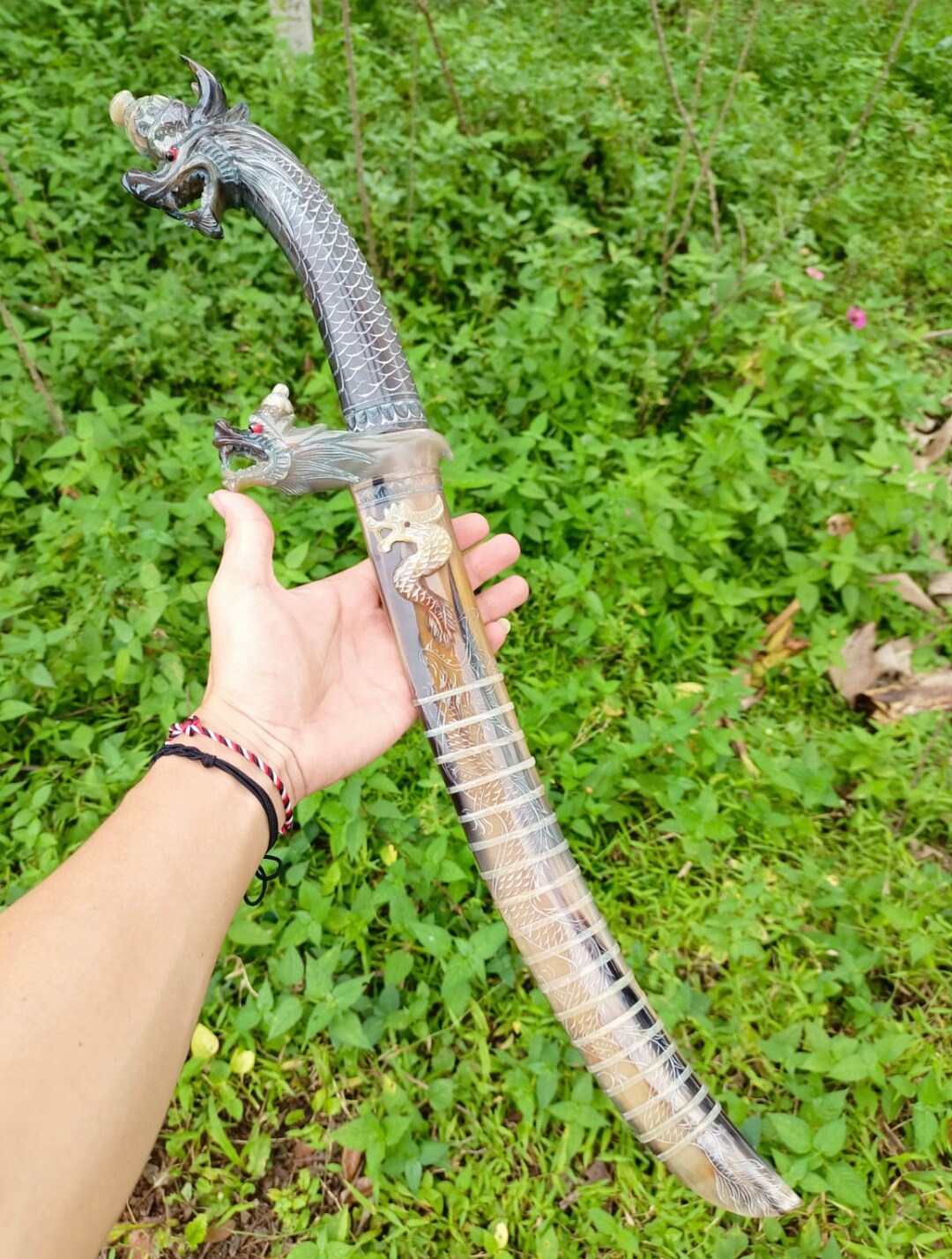 Dragon Head Carving Machete Ethnic Handmade Indonesian Etsy