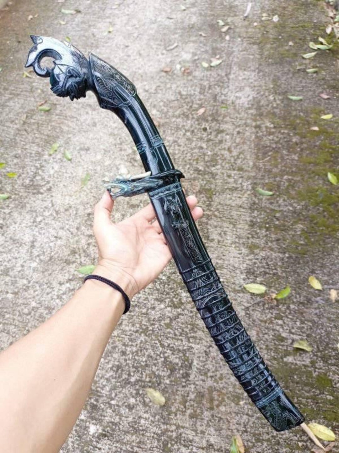 Wayang Gatot Kaca & Dragon Head Carving Machete Ethnic Etsy
