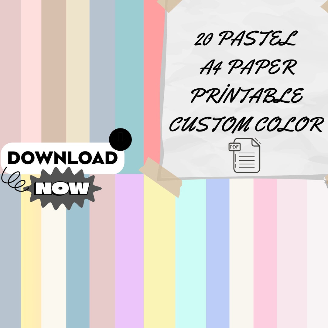 Custom Color A4 Paperprintable Unique Sheetcute Digital - Etsy