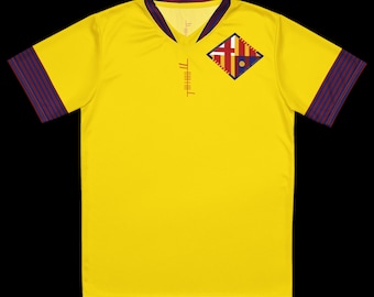 Búaid- Barcelona Club de Futbol camiseta visitante- léine caide/peile- Barcelona Club Football/Soccer Kit Away Jersey