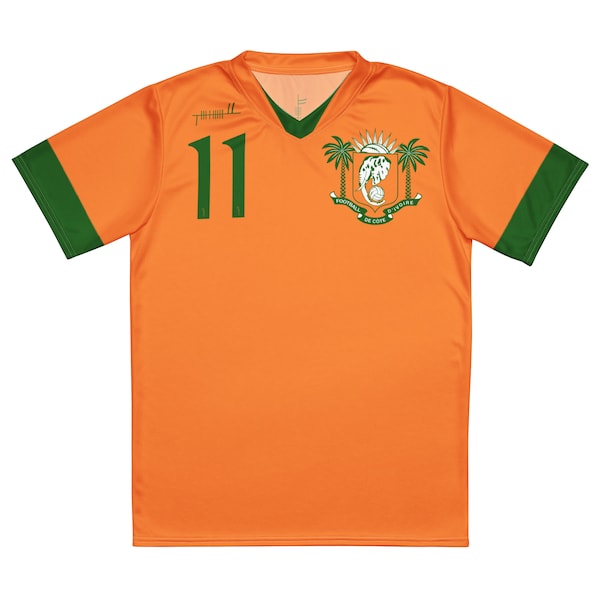 Búaid- Côte d'Ivoire #11- léine caide/peile abhaile- Ivory Coast National Football/Soccer Team Kit Home Jersey