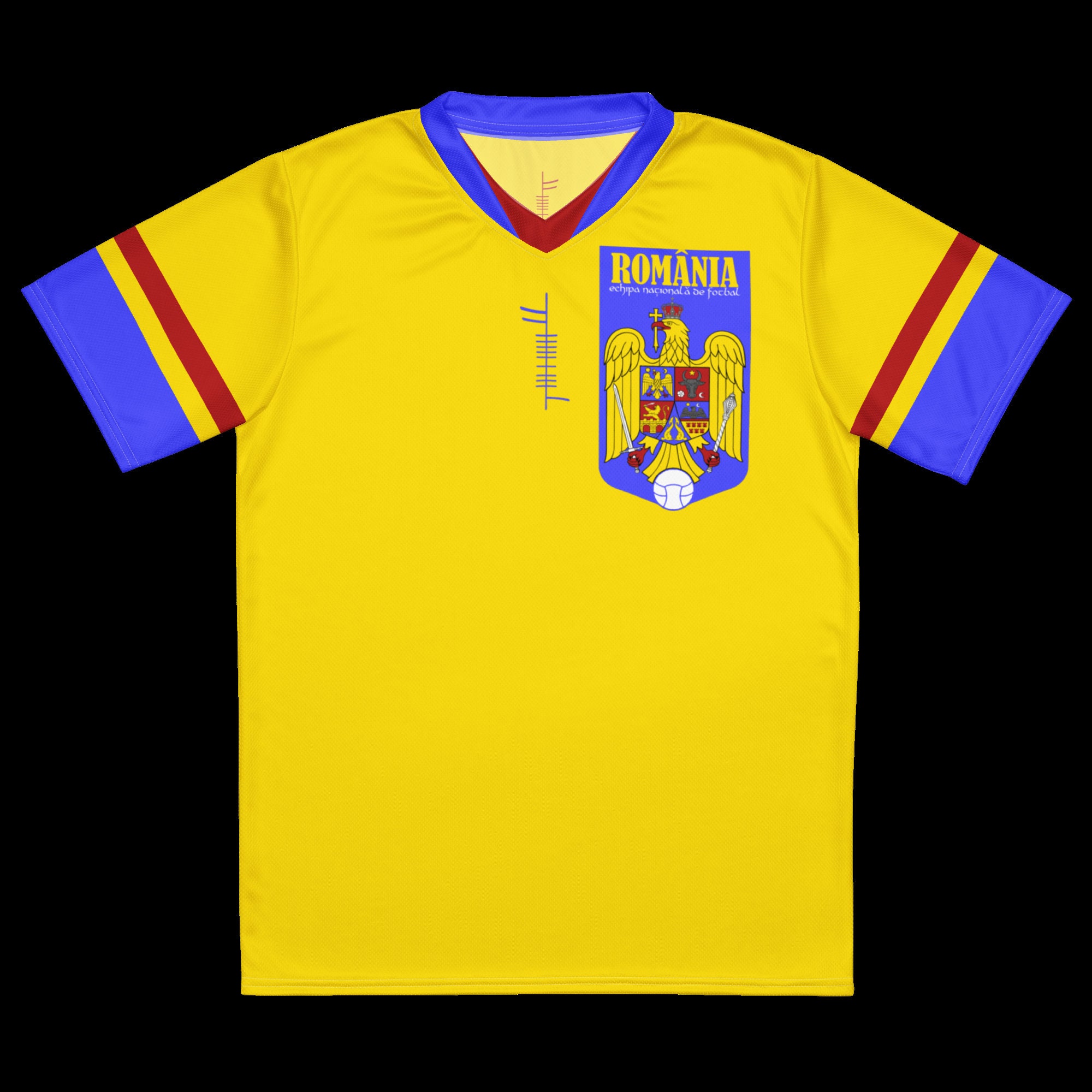  Romania or Romanian Design in Football Soccer Style T-Shirt :  Clothing, Shoes & Jewelry