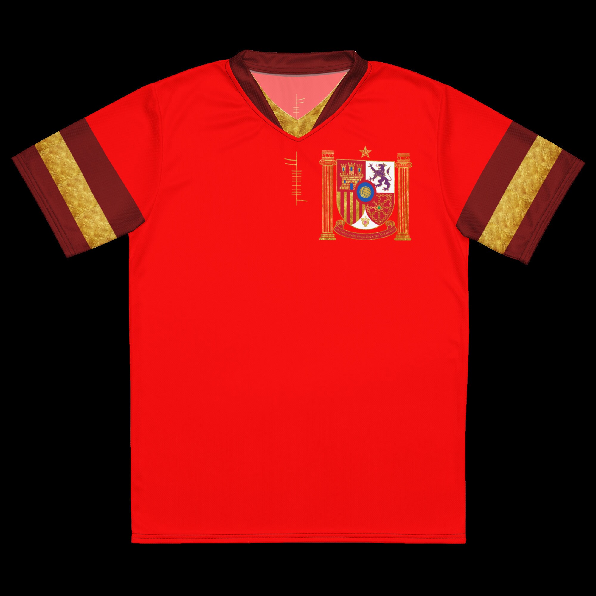 Búaid- España Selección de Balompié/Fútbol- léine caide/peile- ISpain National Football/Soccer Kit Home Jersey
