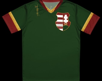 Búaid- Magyarország- Labdarúgó-Válogatott- léine caide/peile inna hUngáire- Hungary- Hungarian National Football/Soccer Team Kit Home Jersey